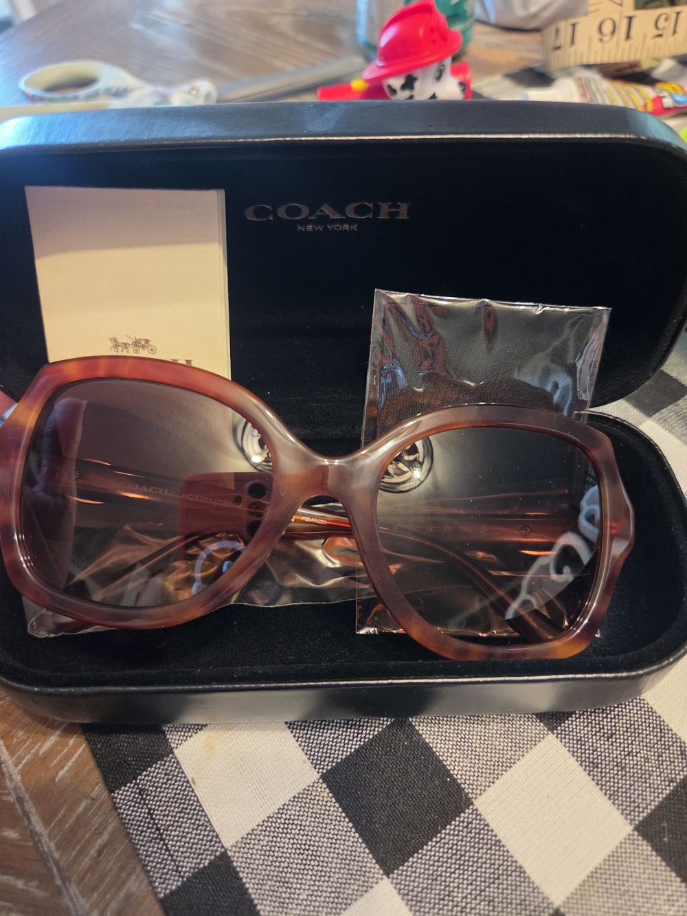COACH Women's Oversized Tortoiseshell Sunglasses - Brown